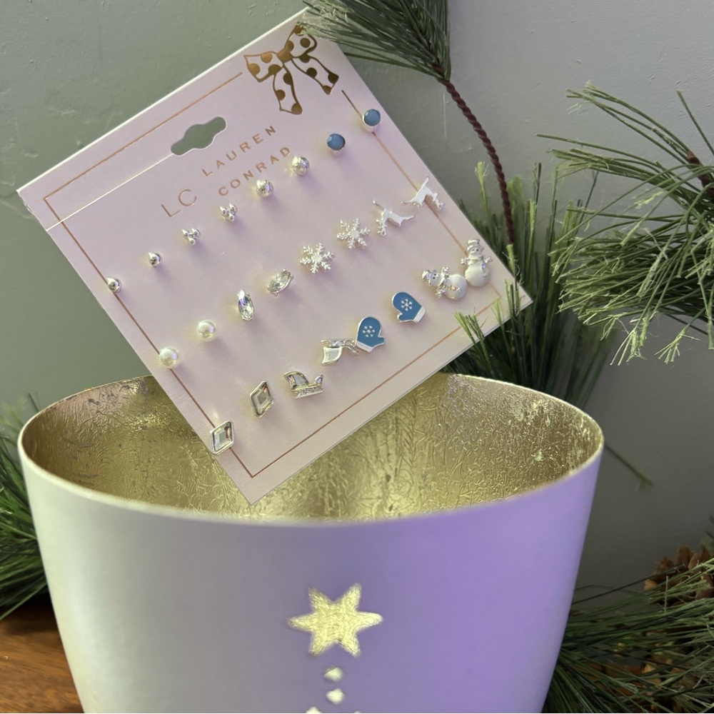 LC Lauren Conrad 12-Pair Winter Icons Nickel Free Earring Set